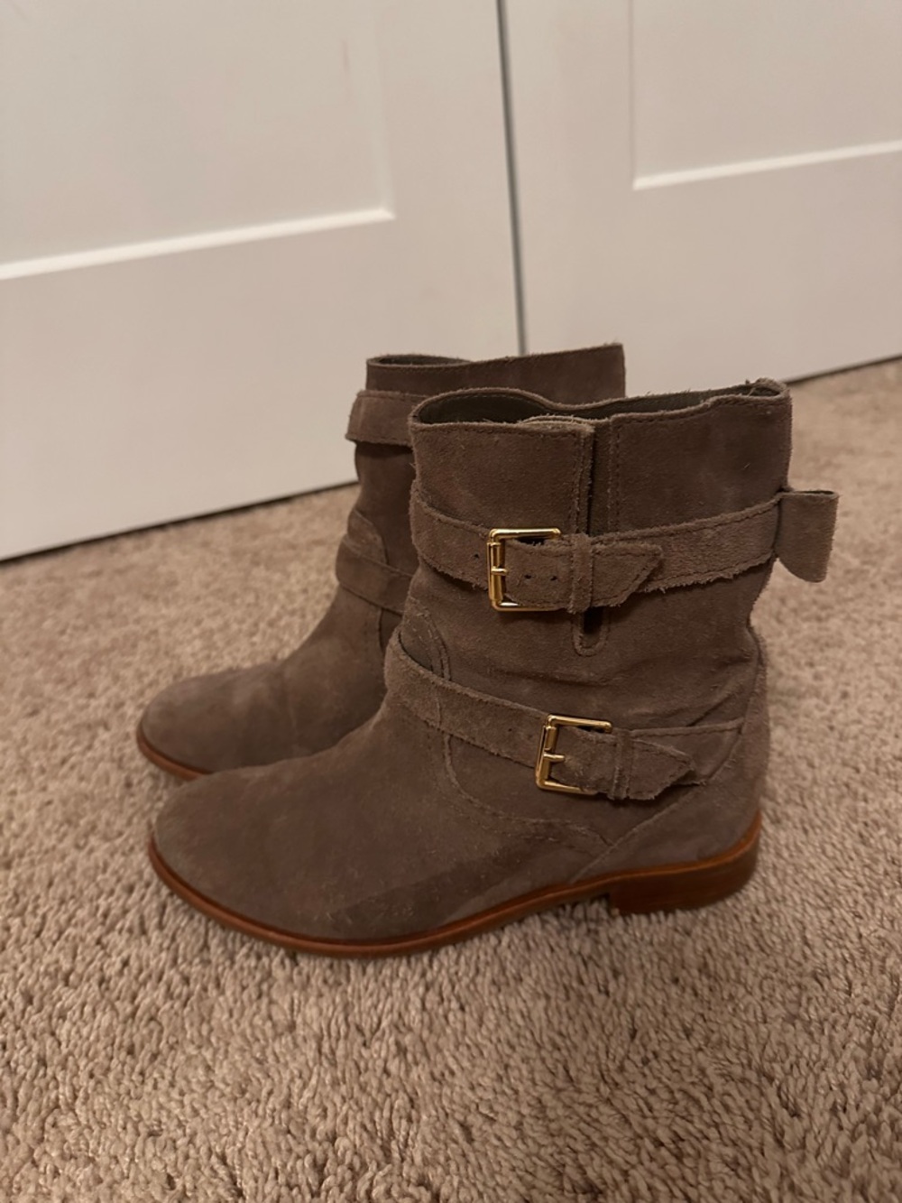 kate spade Taupe Leather Ankle Boots size 8